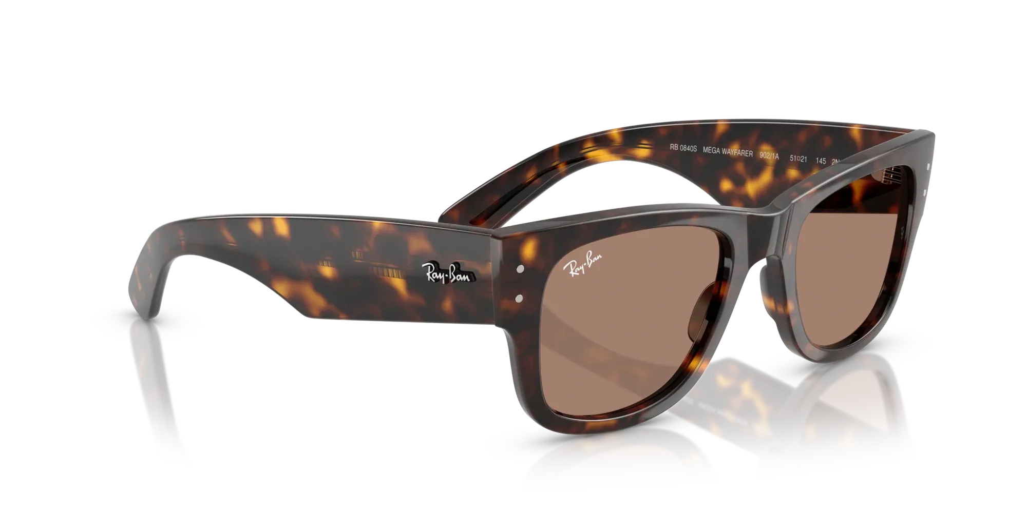 Occhiali da sole Ray-Ban RB0840S Mega wayfarer 902/1A Havana - Pistilleria