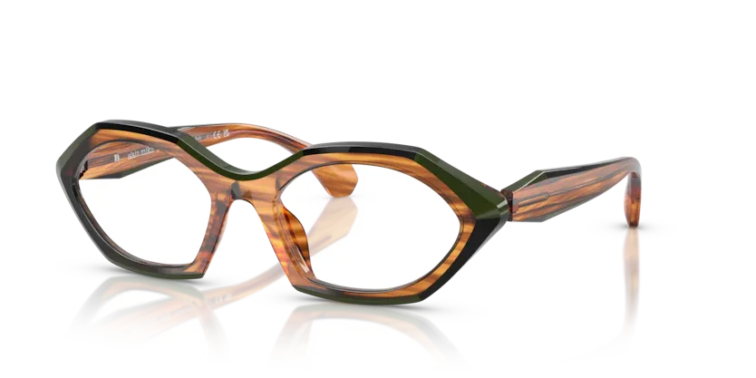 Occhiali da vista Alain Mikli A03530 006 Havana a righe/verde/nero - Pistilleria