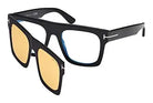 Occhiali da vista con clip-on da uomo Tom Ford FT6068 001 Nero Lucido - Pistilleria